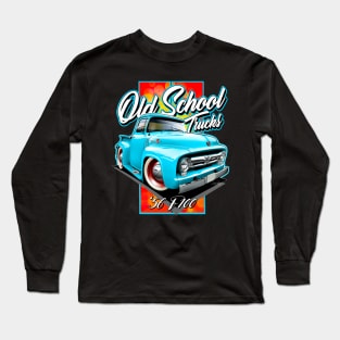 Cartooned 1956 Ford F100 Truck Long Sleeve T-Shirt